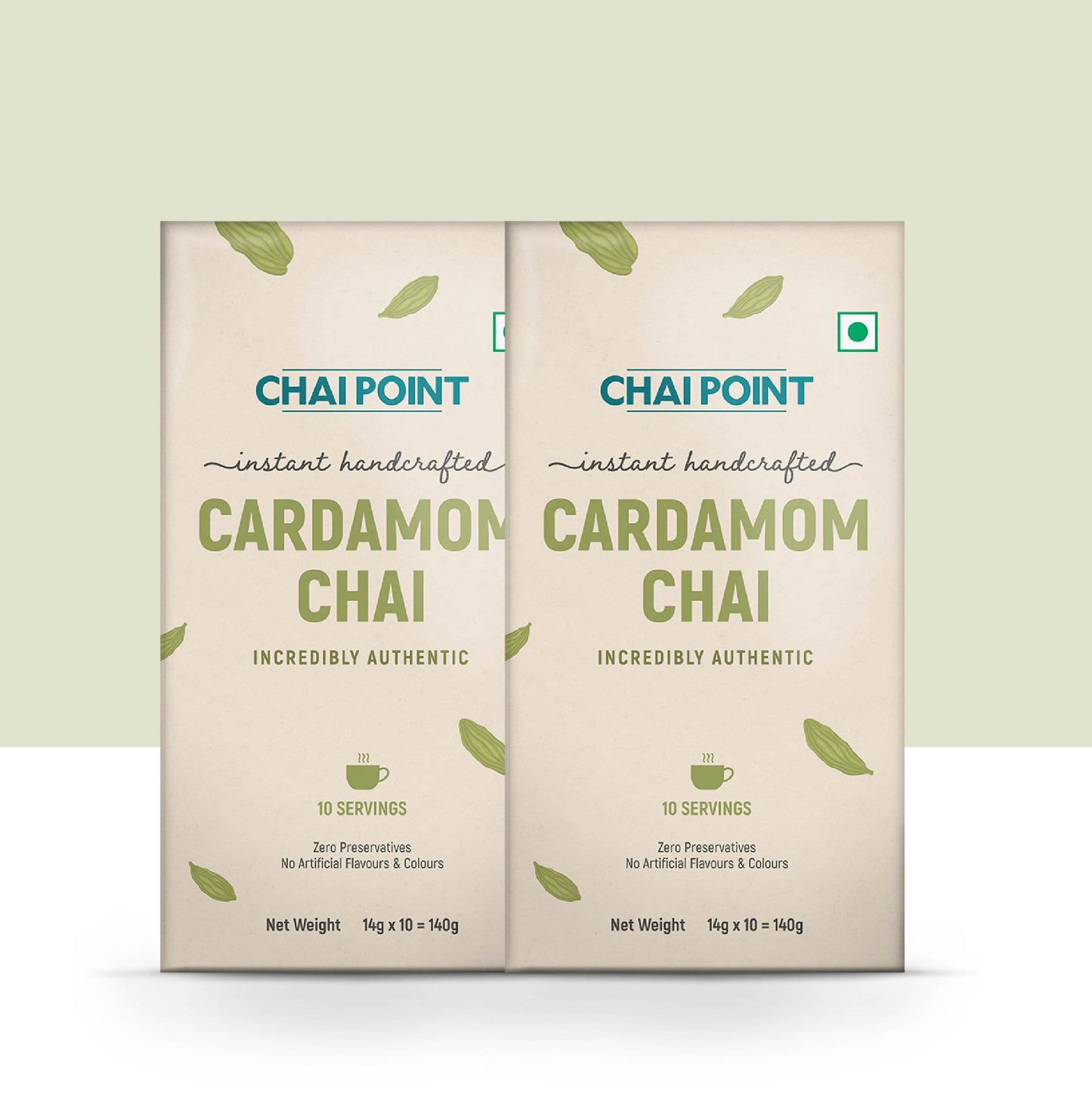 Instant Cardamom Tea Premix – Pack of 2 Boxes (20 Sachets, 14g Each) 20 Sachets (14g Each)