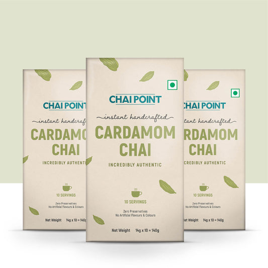 Instant Cardamom Tea Premix – Pack of 3 Boxes (30 Sachets, 14g Each) 30 Sachets (14g Each)