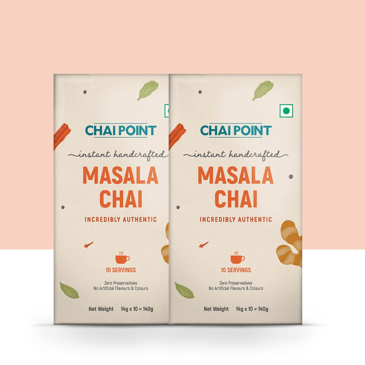 Instant Masala Tea Premix – Pack of 2 Boxes (20 Sachets, 14g Each) 20 Sachets (14g Each)
