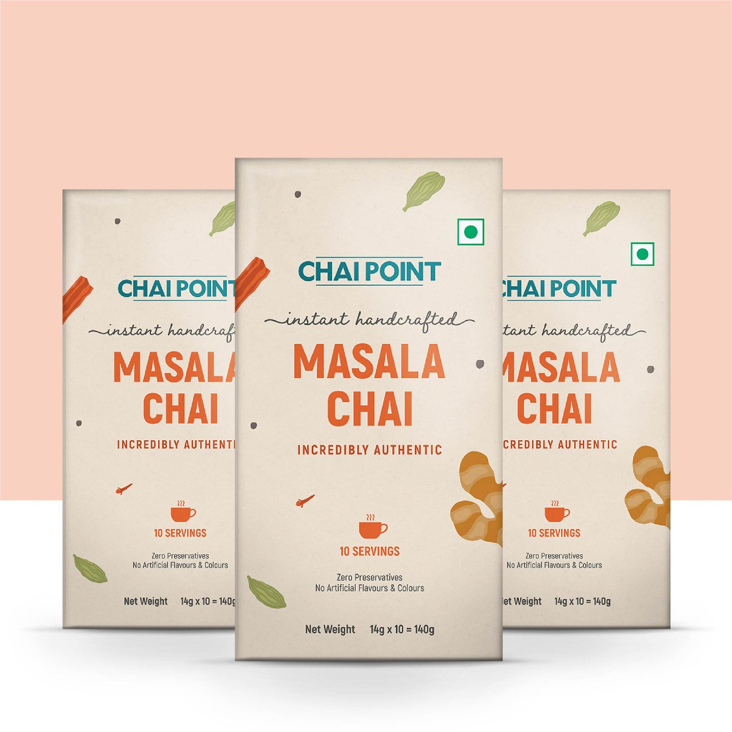 Instant Masala Tea Premix – Pack of 3 Boxes (30 Sachets, 14g Each) 30 Sachets (14g Each)