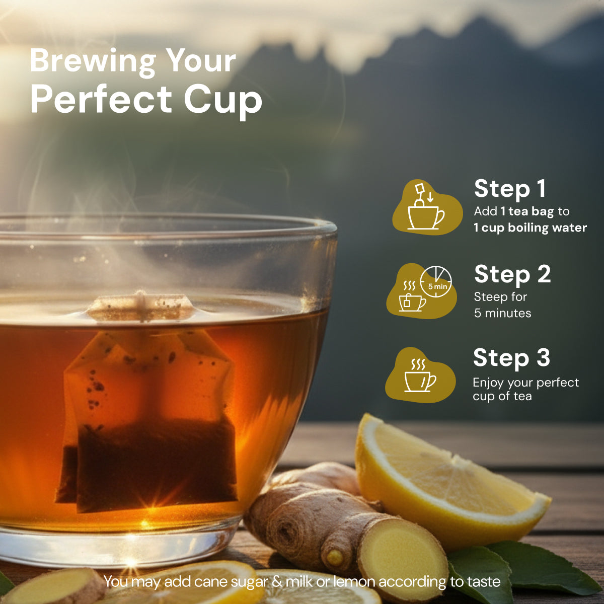 Tulsi Lemon Ginger Tea | Supports Immunity & Digestion