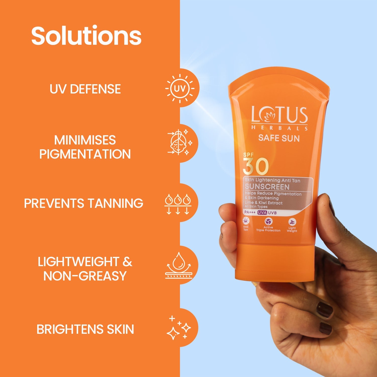 SAFE SUN Skin Lightening SUNSCREEN SPF-30 50g Pack of 2