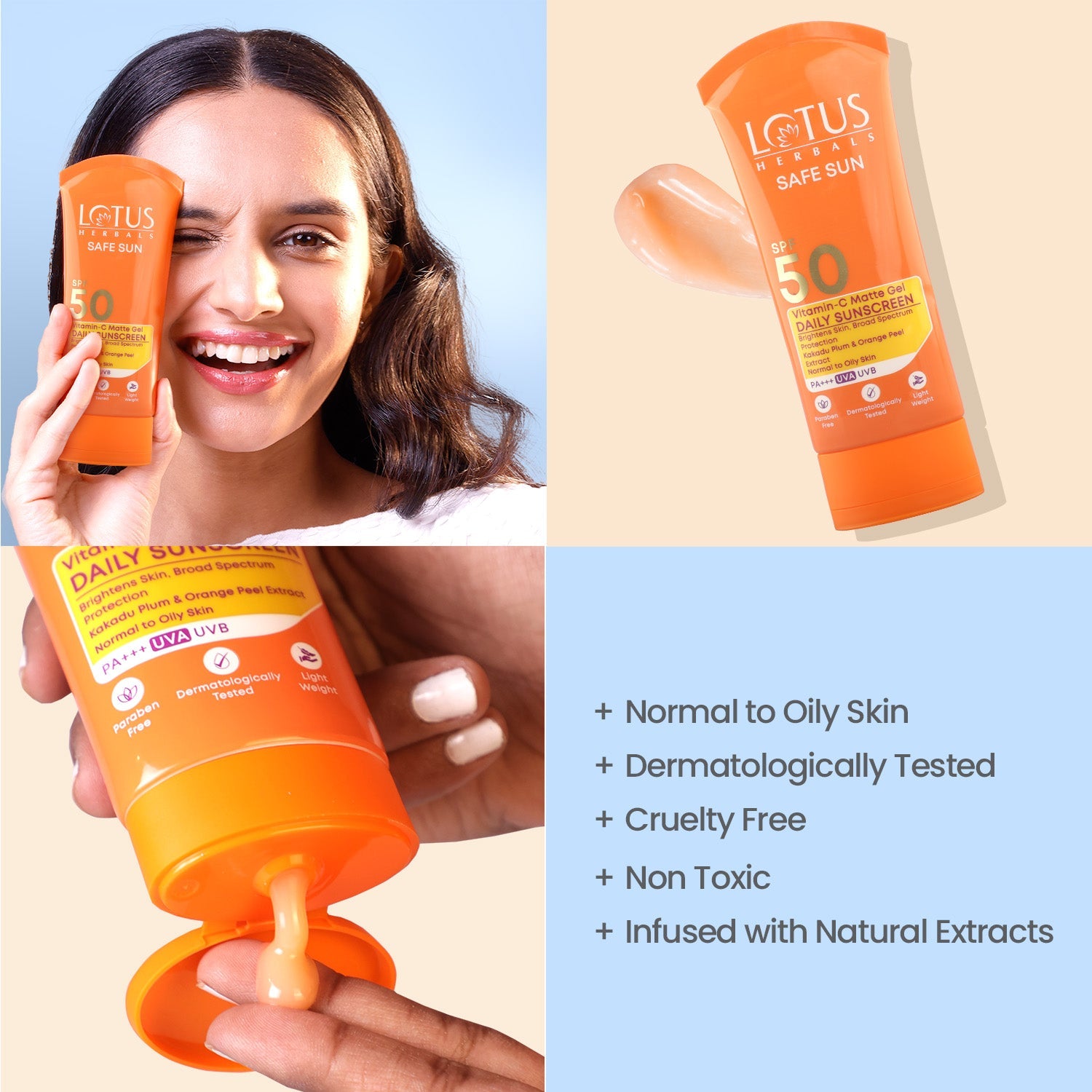 Safe Sun Vitamin-C MatteGEL Daily Sunscreen SPF 50 100g