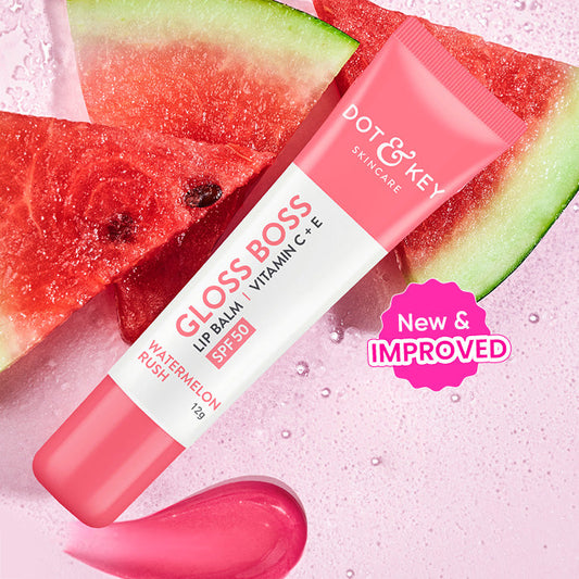 【Dot & Key】 Vitamin C + E Gloss Boss Lip Balm In-Vivo Tested SPF 50+ PA+++ Watermelon Rush