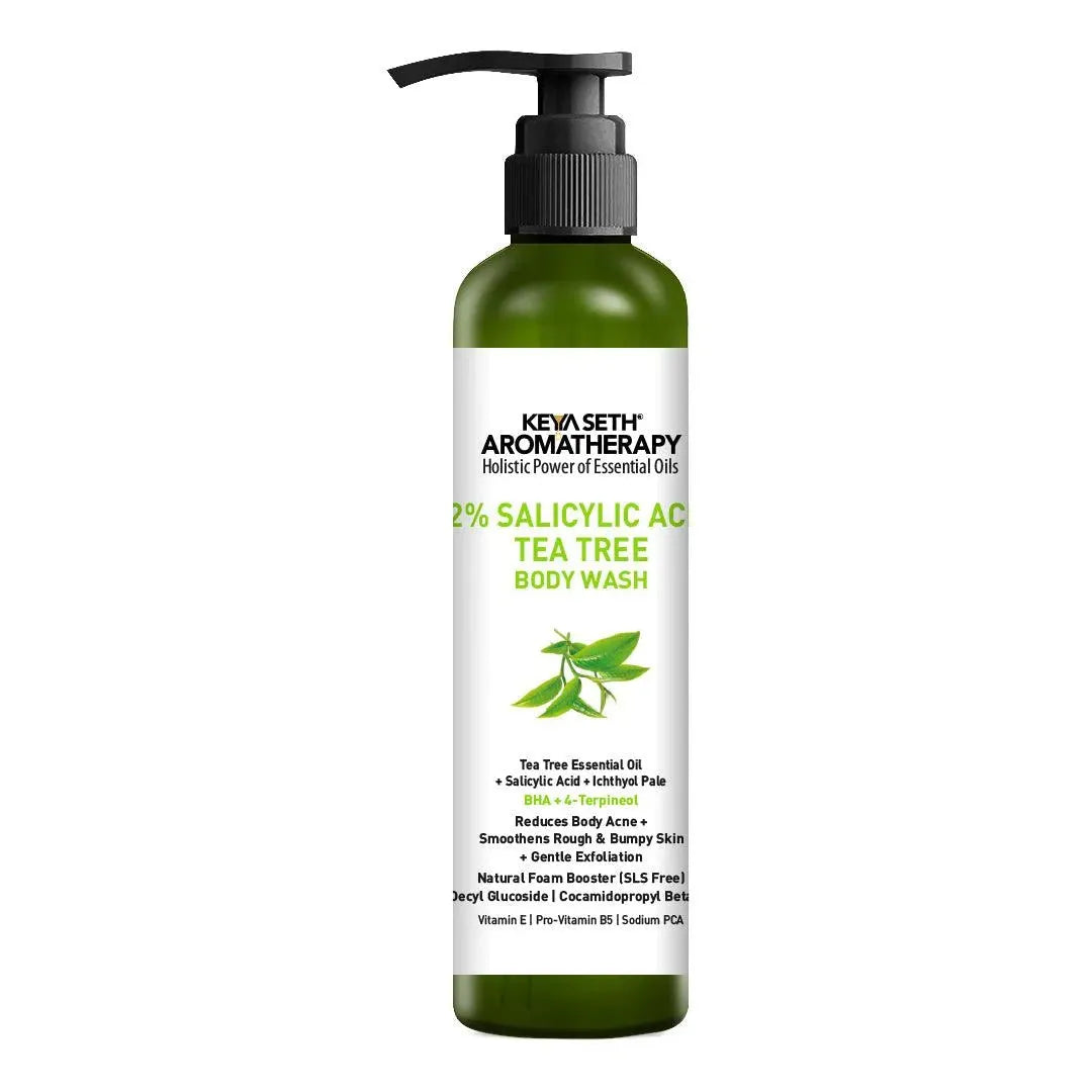 Salicylic Acid Tea Tree Body Wash, BHA + Terpineol, Body Acne & Exfoliation, Natural Glucoside Foaming, Dead Skin Removal, Ichthyol Pale, Vitamin E,B5 200ml