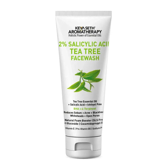 2% Salicylic Acid Tea Tree Facewash, BHA + Terpineol, Natural Glucoside Foaming, Acne, Blemishes, Blackheads, Whiteheads & Open Pores, Hyaluronic Acid 100ml