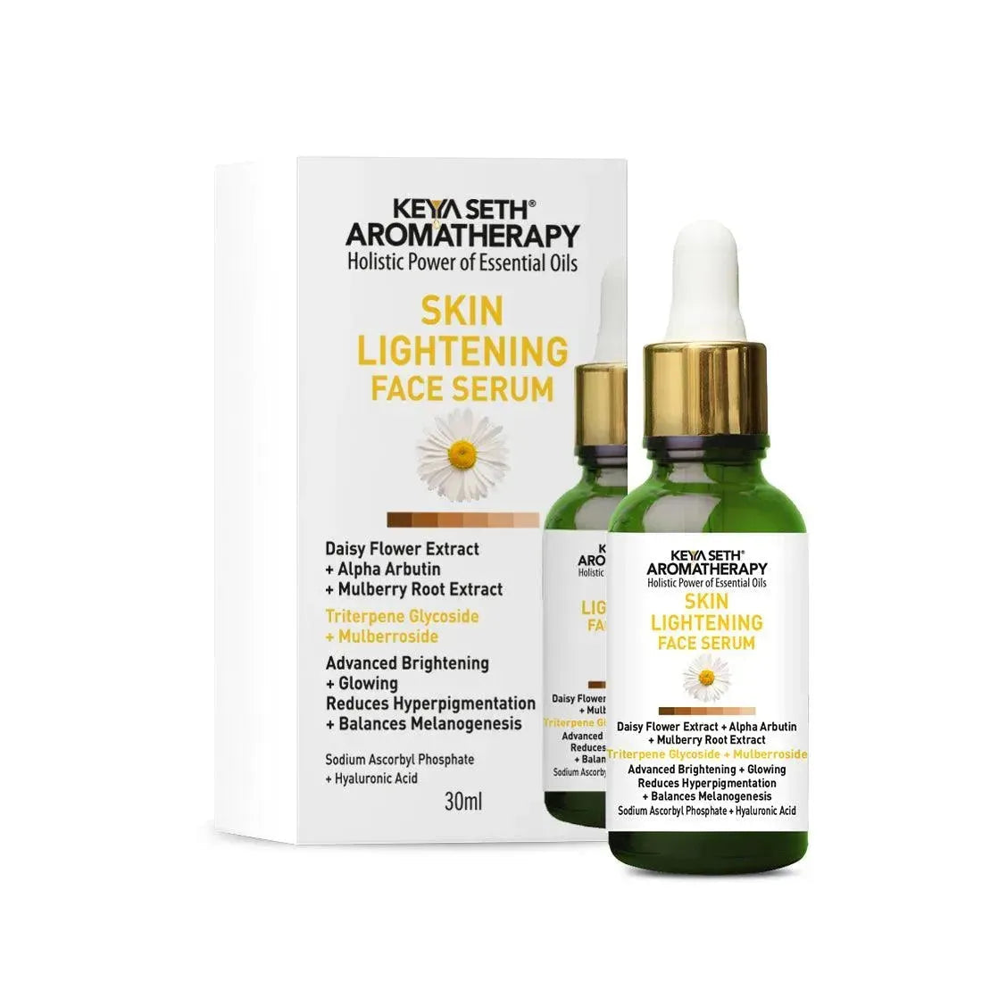 Skin Lightening Face Serum, Daisy Flower + Alpha Arbutin + Mulberry Root, Brightening & Glowing, Hyperpigmentation, Melanogenesis, with Hyaluronic Acid 30ml