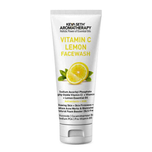Vitamin C Lemon Facewash, Natural Glucoside Foaming, Antioxidants + AHA, Glowing Skin & Firmness, Acne Marks, Sodium Ascorbyl Phosphate + Vitamin E 100ml