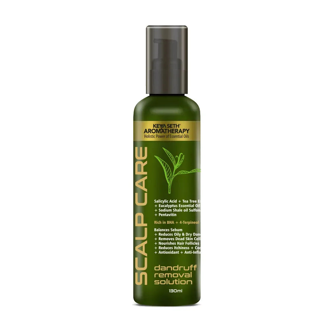 Scalp care Dandruff Removal Solution with Salicylic Acid, Tea Tree & Eucalyptus Oil,Reduces Dandruff & Flakes, Soothes Itchy scalp & Nourishes Hair 130ml