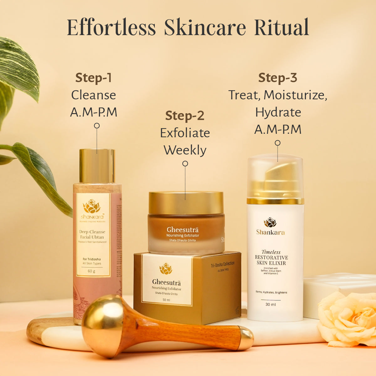Shankara Timeless Restorative Skin Elixir - 30 ml | 100% Active Formula that Hydrates, Brightens & Firms 30ml