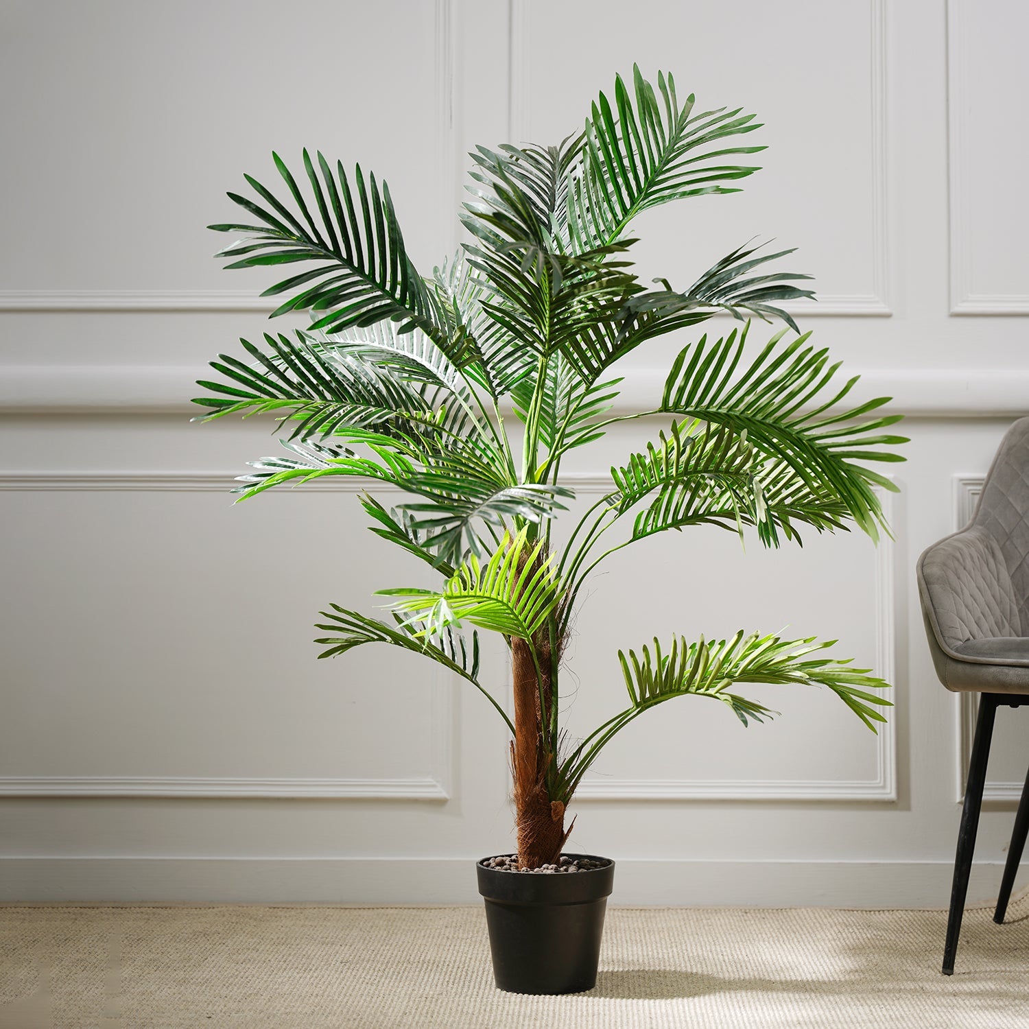 Green Faux Mini Palm Potted Plant