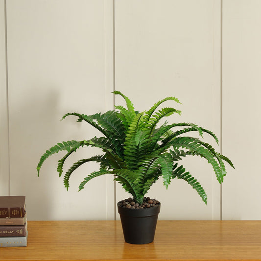 Green Faux Boston Fern Potted Plant