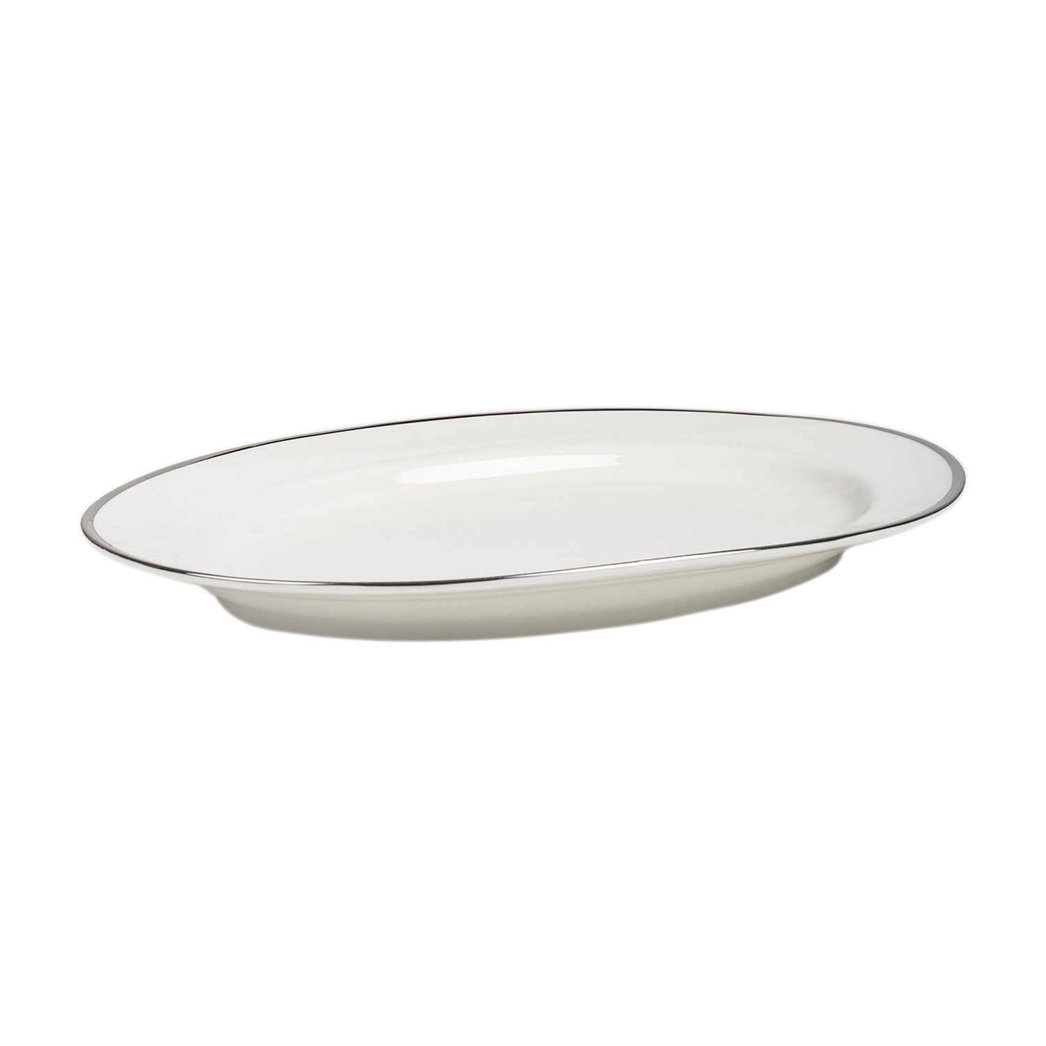 White Silver Victoria Oval Platter