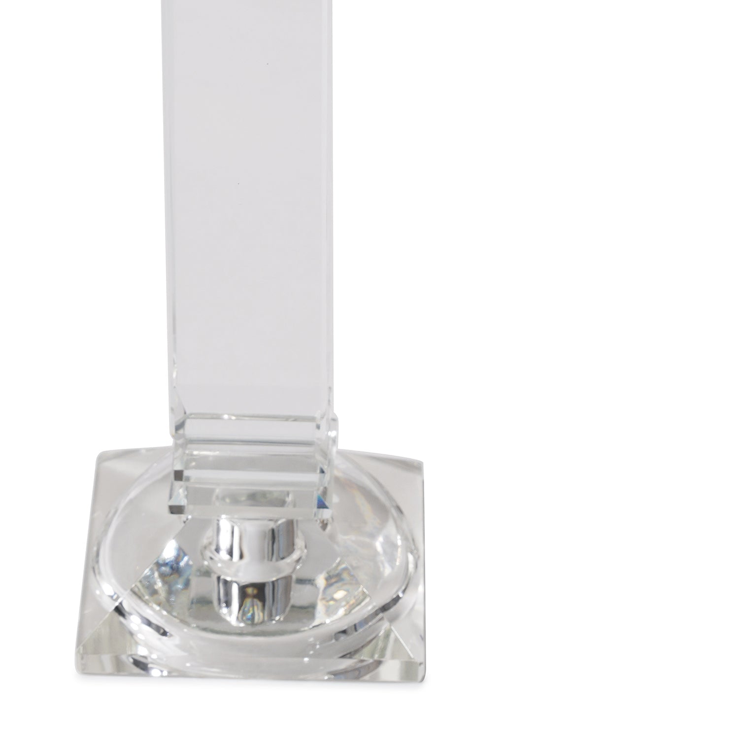 Clear Crystal Pillar Shaped Candle Holder- Large