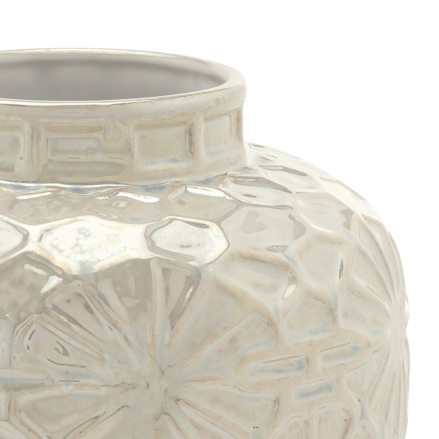 White Floral Ceramic Vase