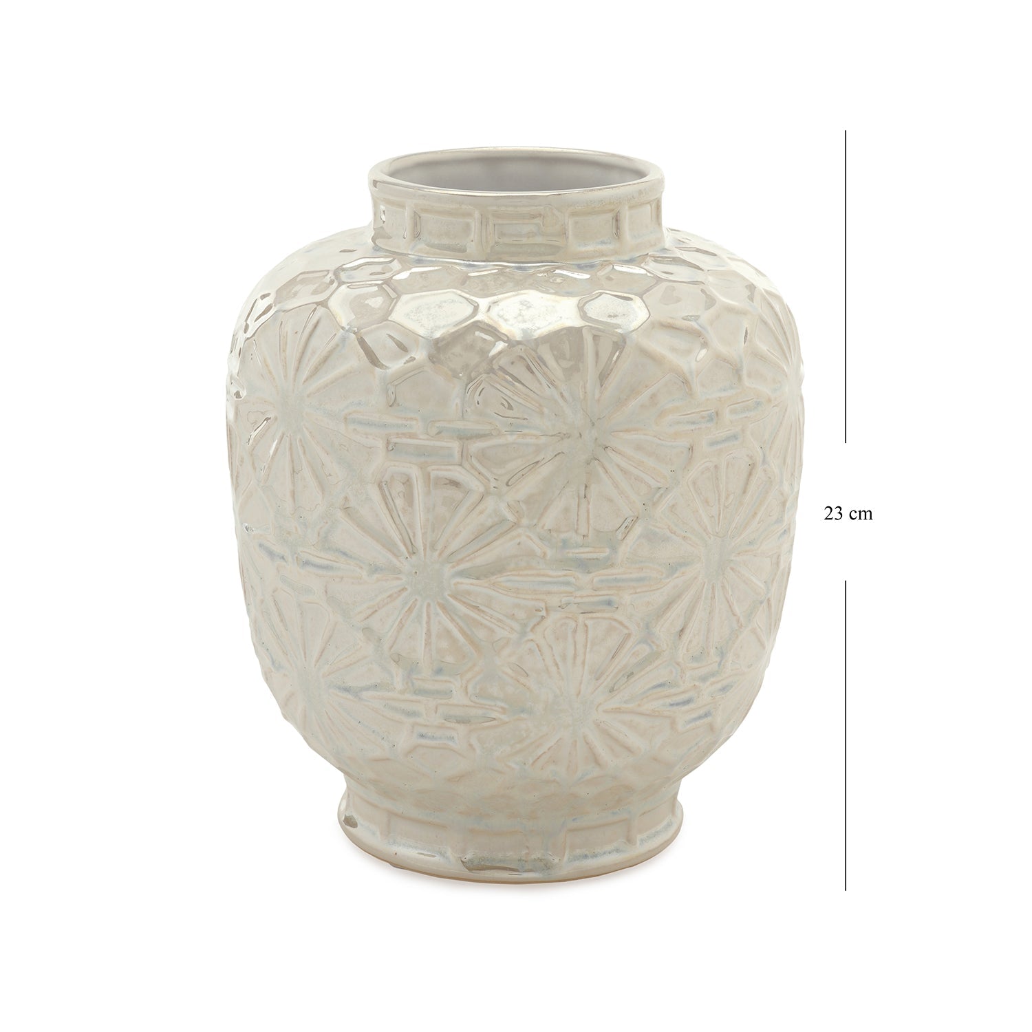 White Floral Ceramic Vase