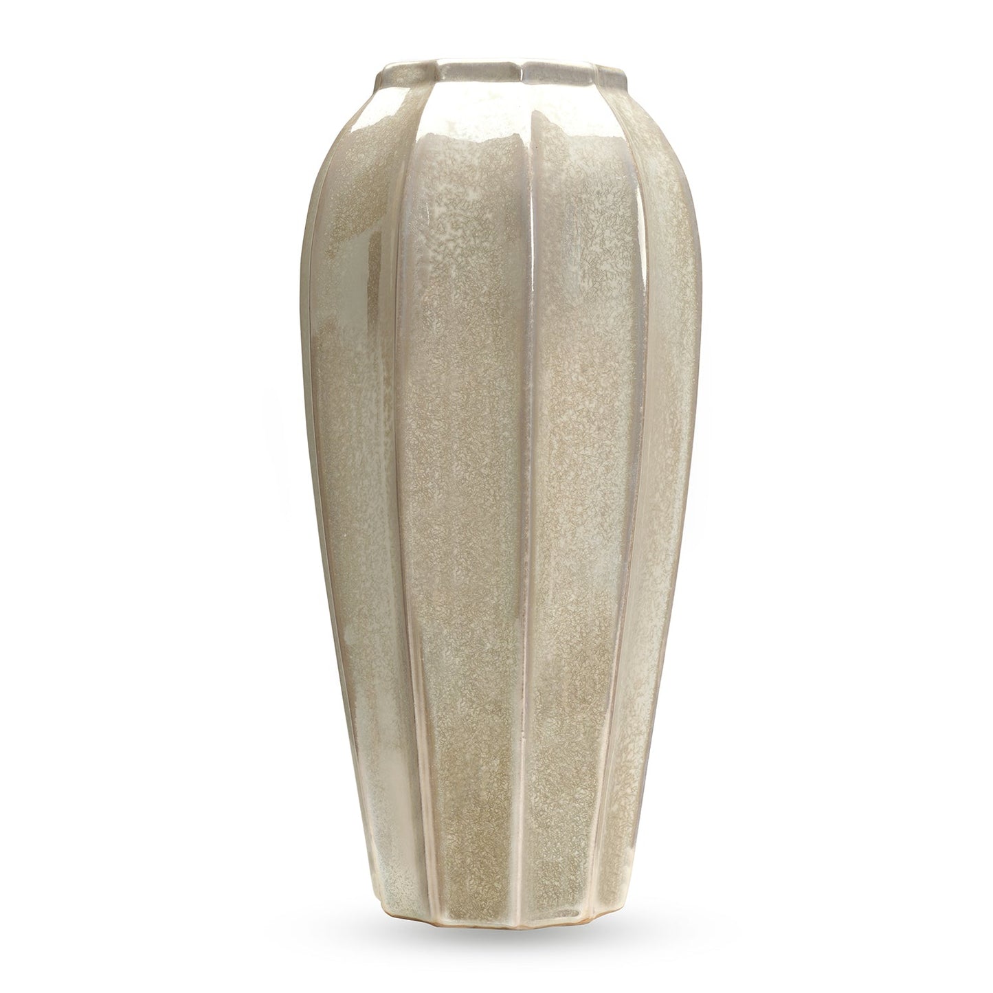 Ivory Pearl Finish Ceramic Vase - Large