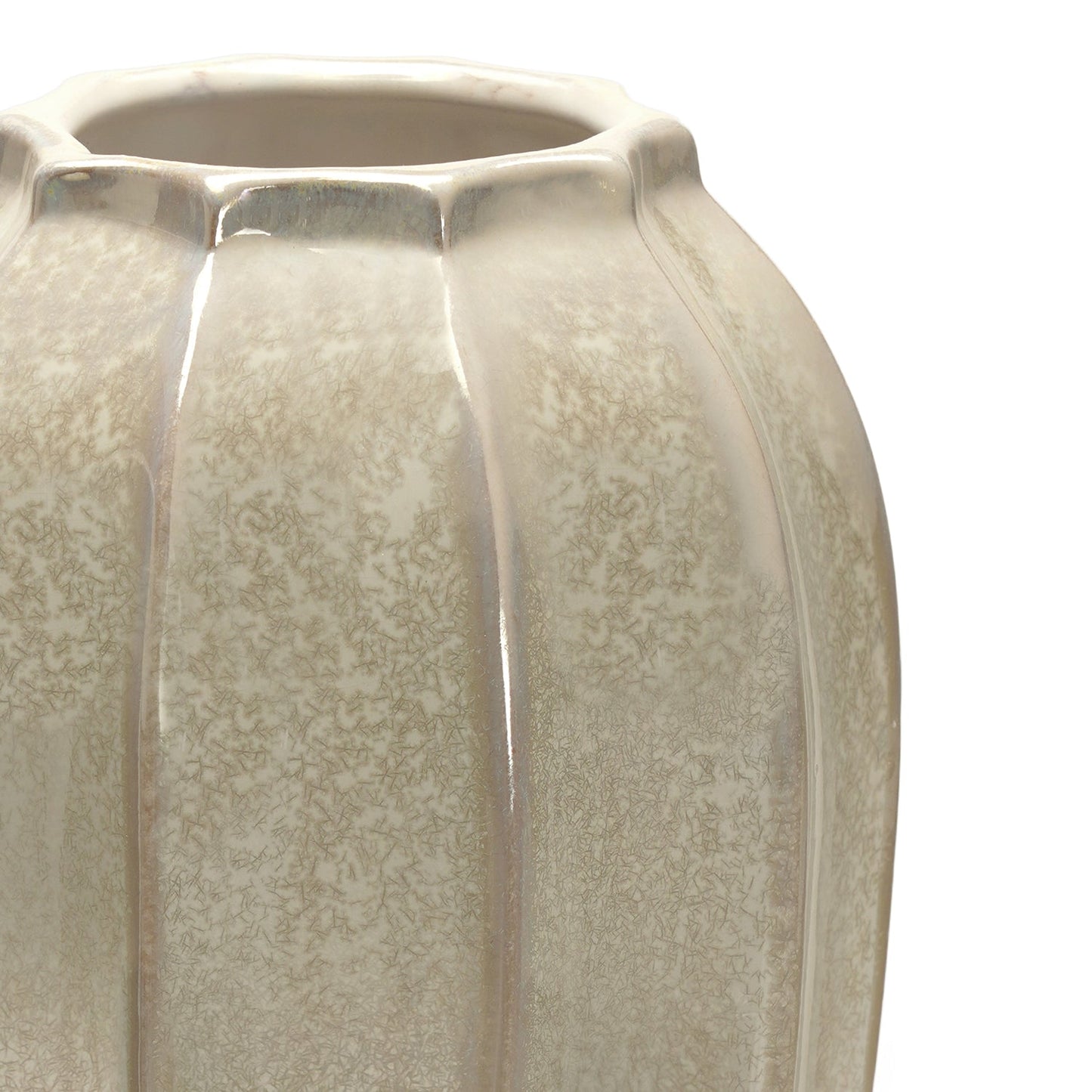 Ivory Pearl Finish Ceramic Vase - Large