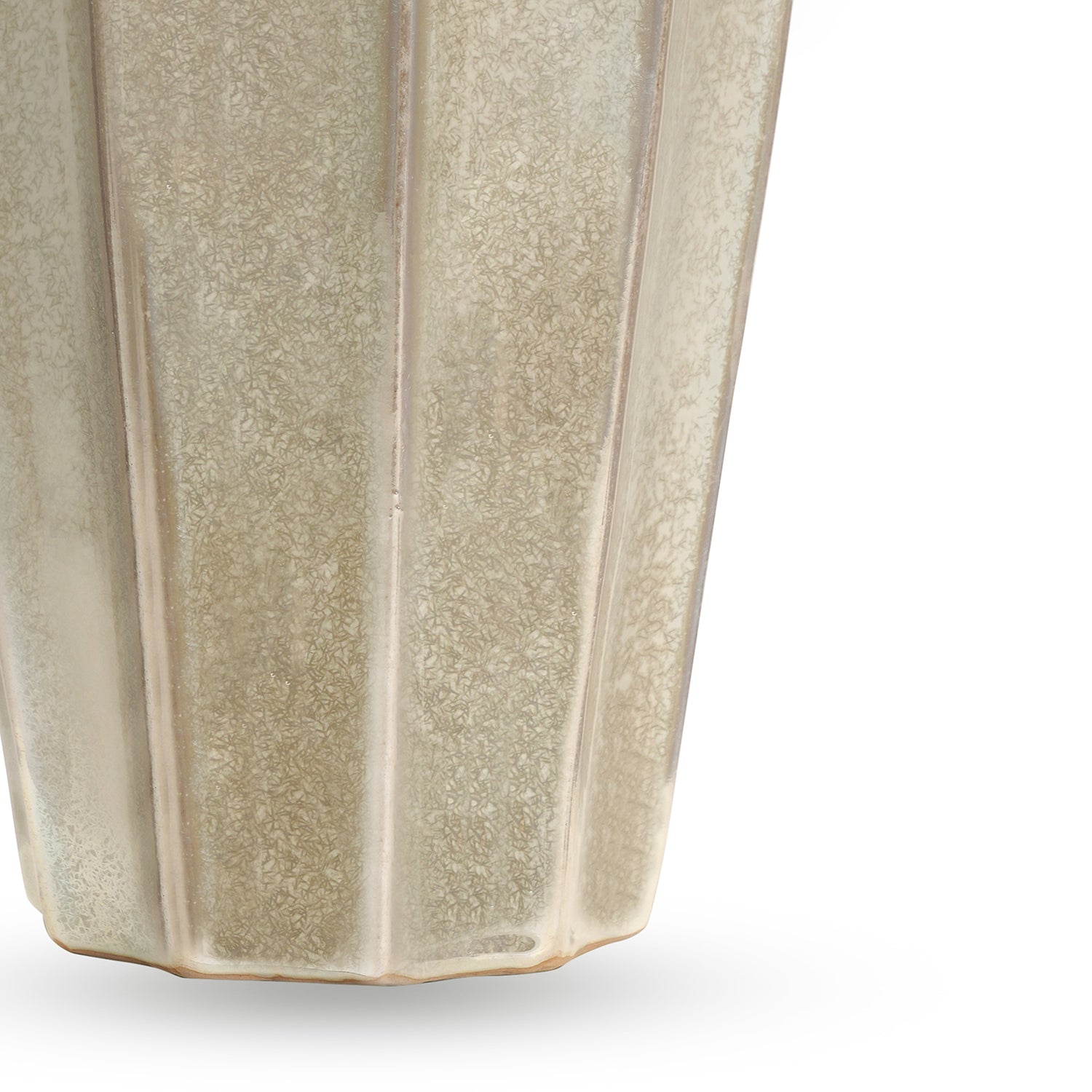 Ivory Pearl Finish Ceramic Vase - Large