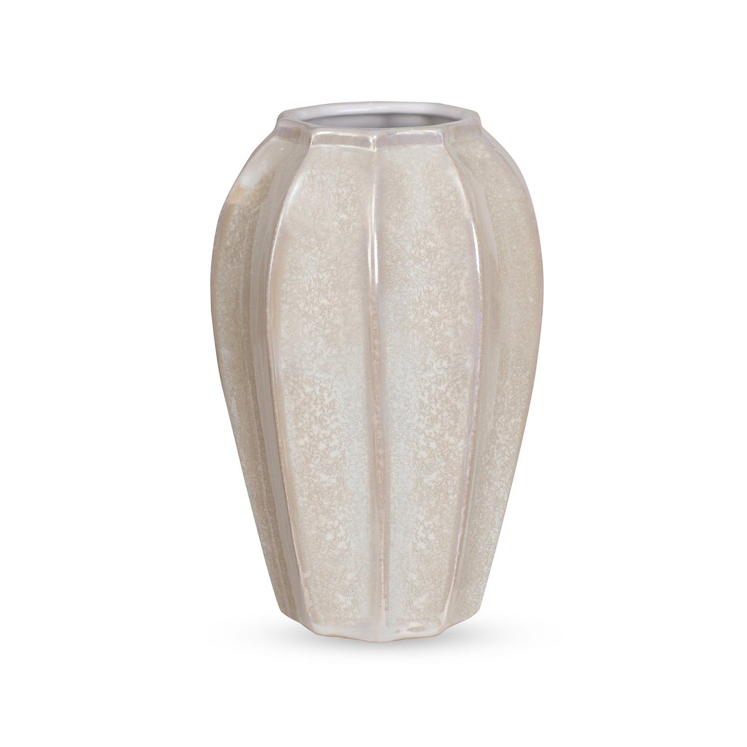 White Smooth Glaze Ceramic Vase - Medium