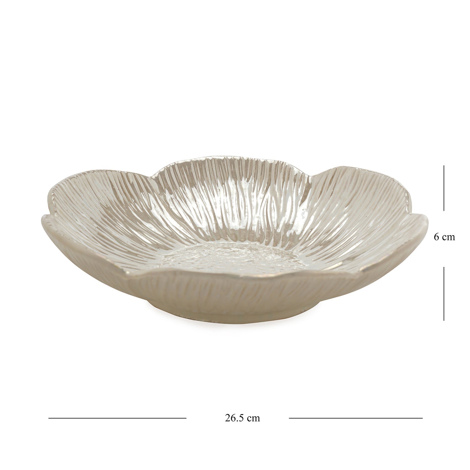 White Floral Glazed Ceramic Platter - Medium