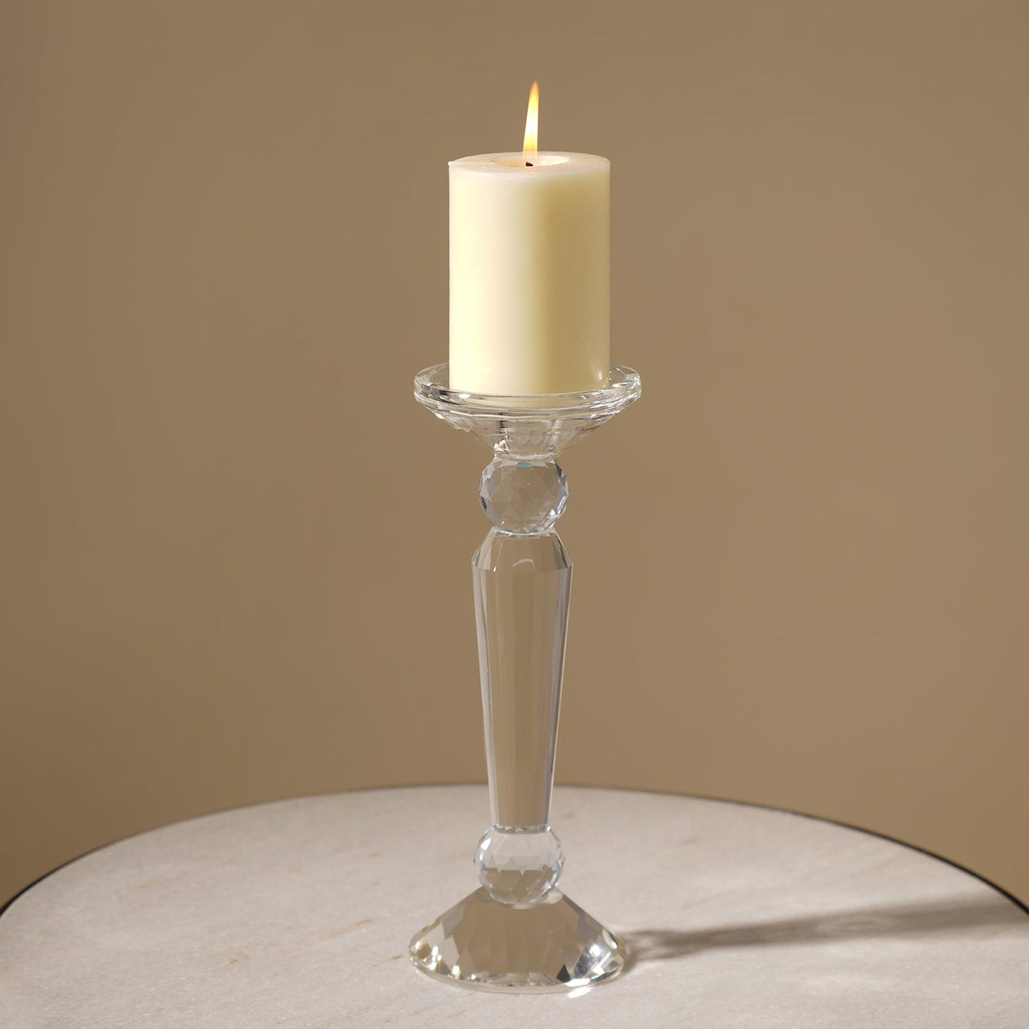 Clear Crystal Candle Holder