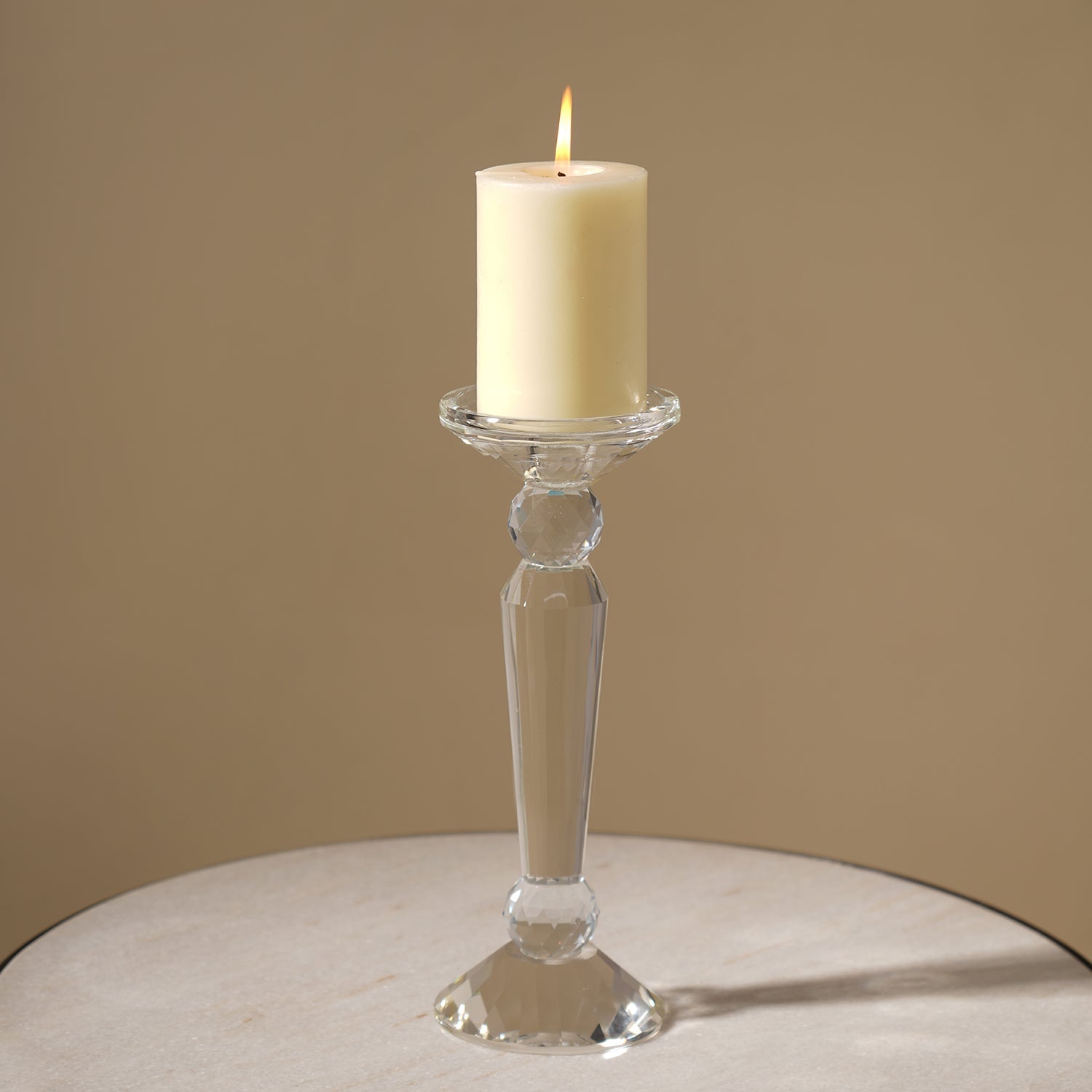 Clear Crystal Candle Holder