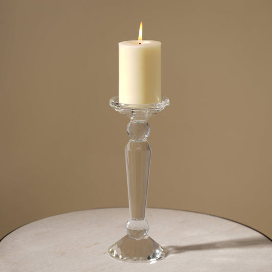 Clear Crystal Candle Holder