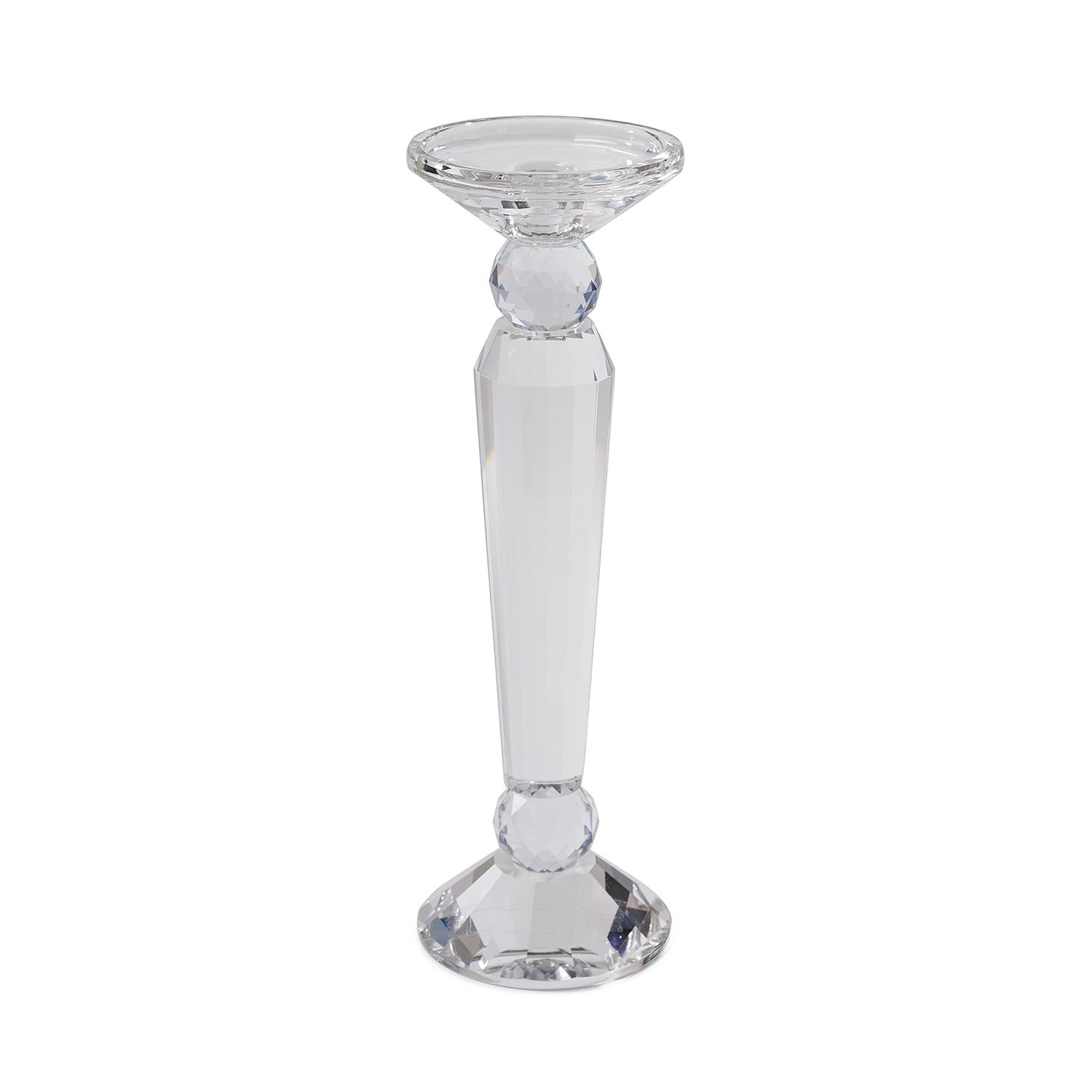 Clear Crystal Candle Holder - Large
