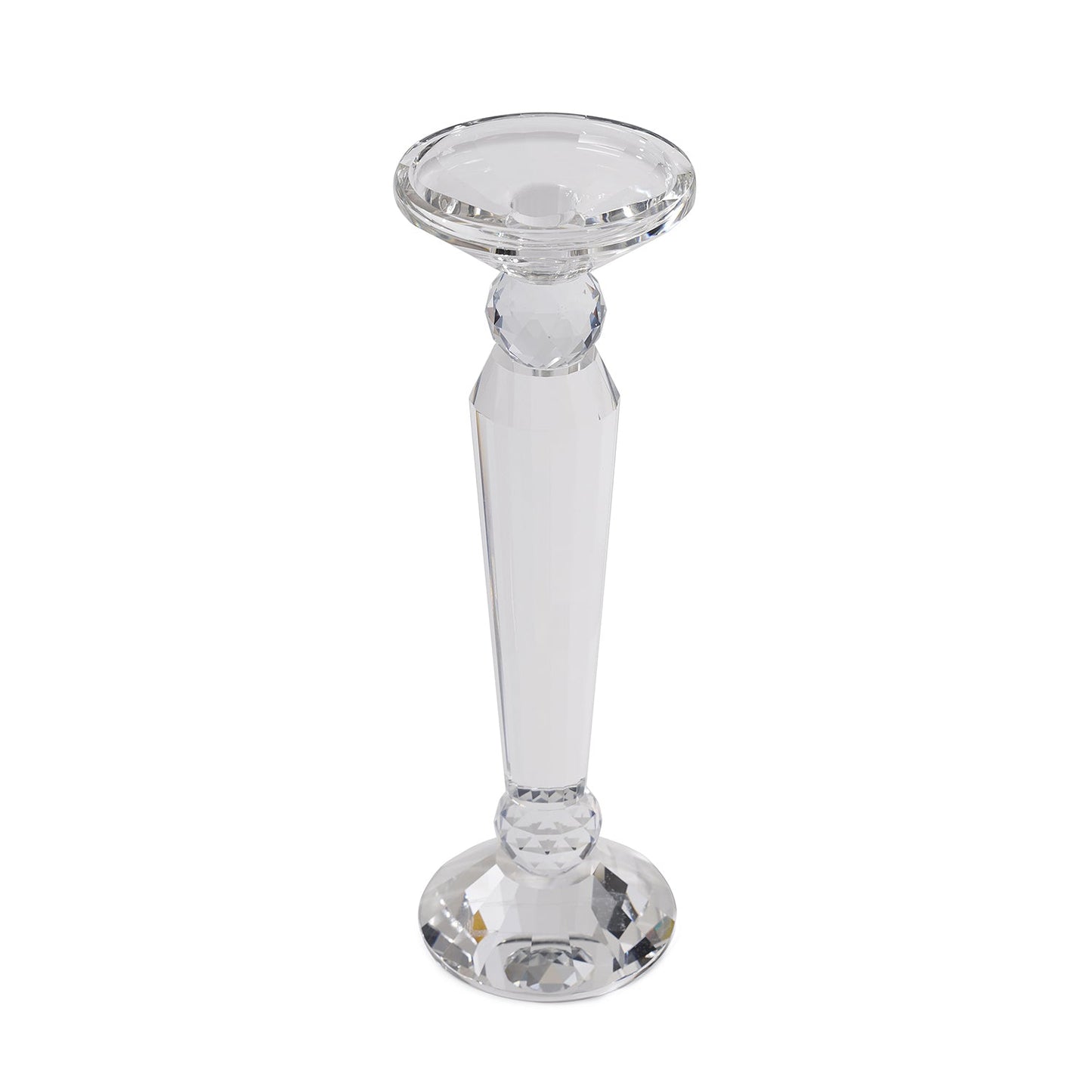 Clear Crystal Candle Holder - Large