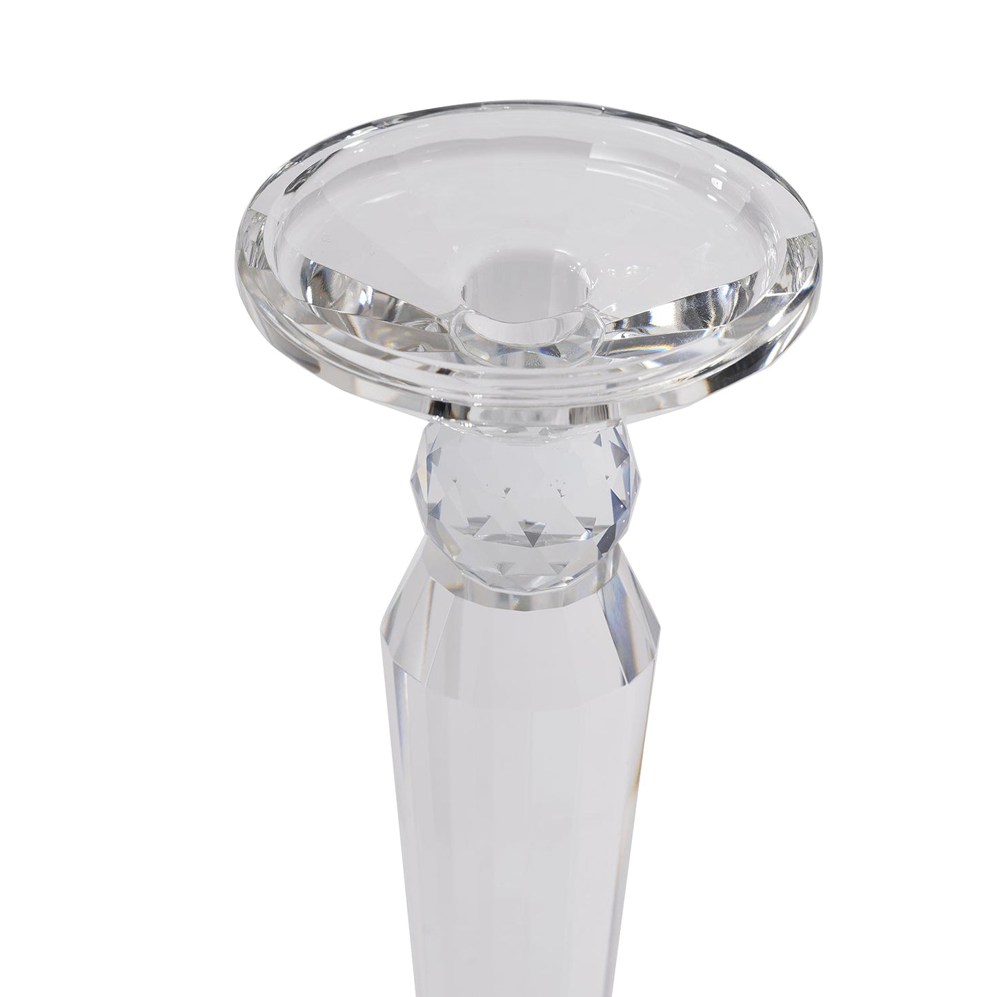 Clear Crystal Candle Holder - Large