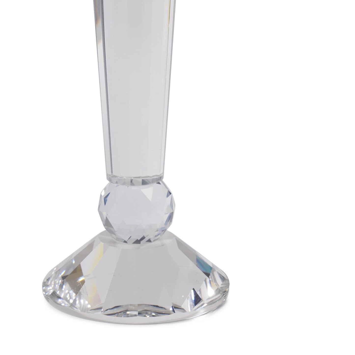 Clear Crystal Candle Holder - Large