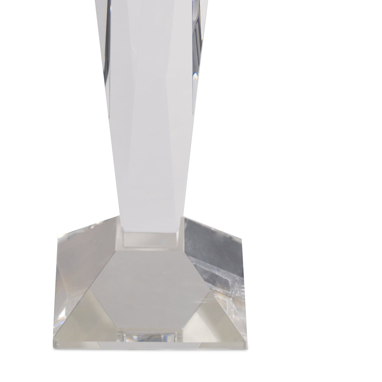 Clear Crystal Tapered Candle Holder- Large