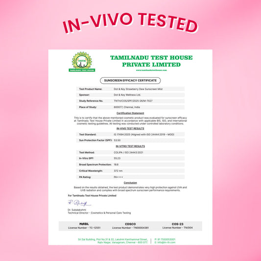 Strawberry Sunscreen Face Mist In-Vivo Tested SPF 50+ PA+++ 80ml