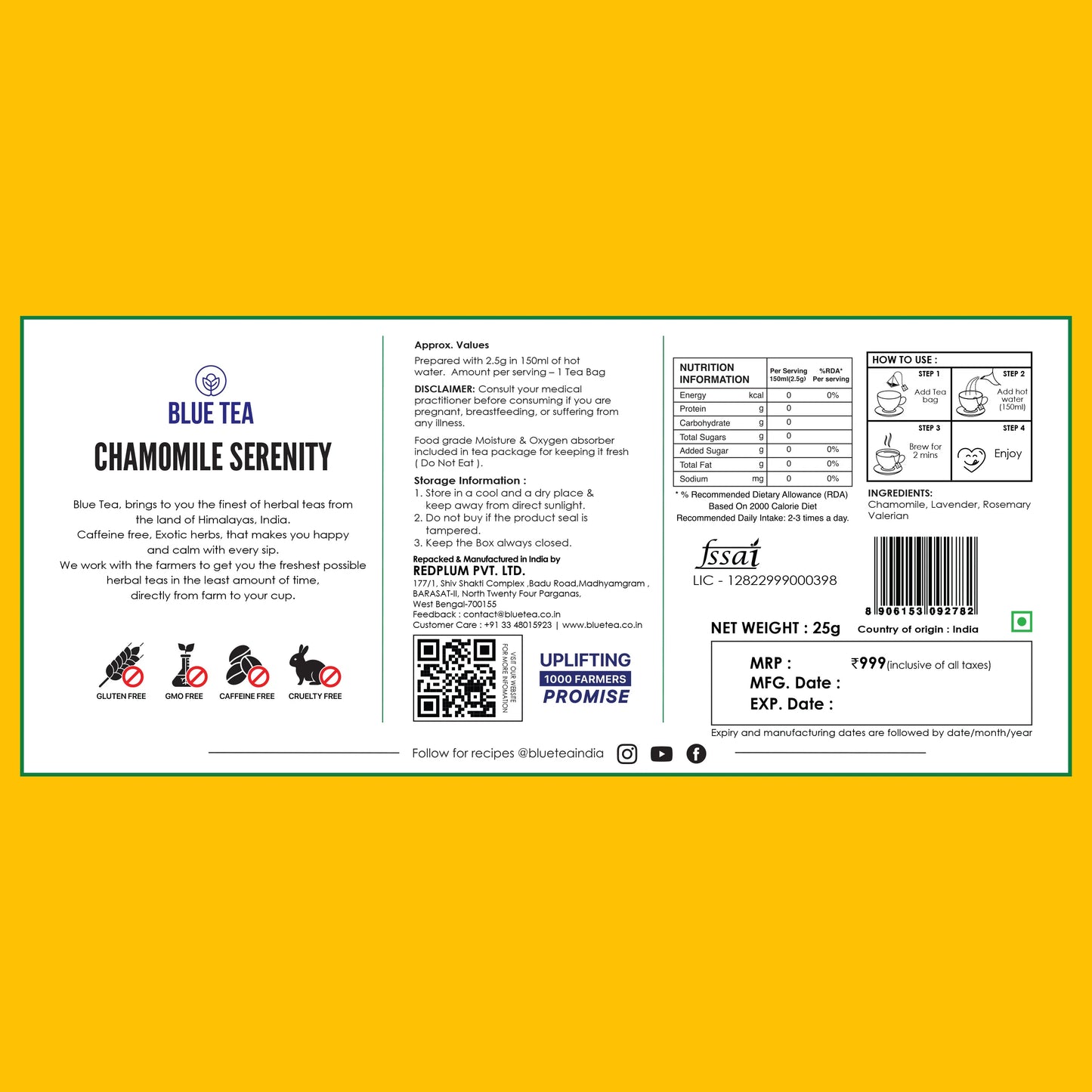 Chamomile Serenity Herbal Tea Gift