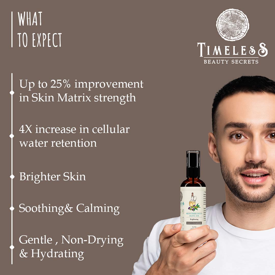 Mediterranean Olive Oil Brightening Face Cleanser For Men With Rooibos Tea 100ml