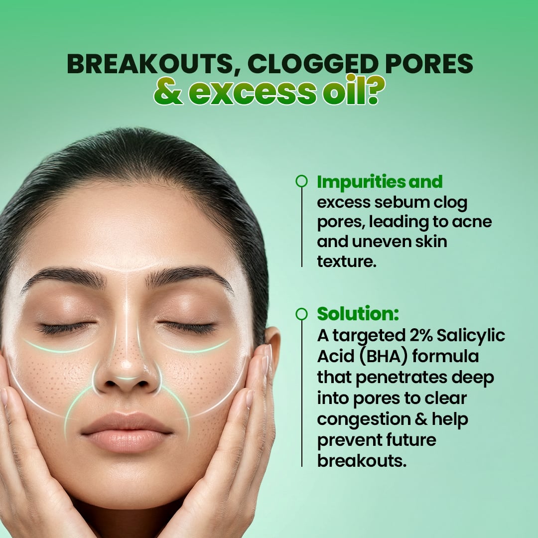 2% Salicylic Acid Face Serum Unclogs Pores & Controls Excess Oil