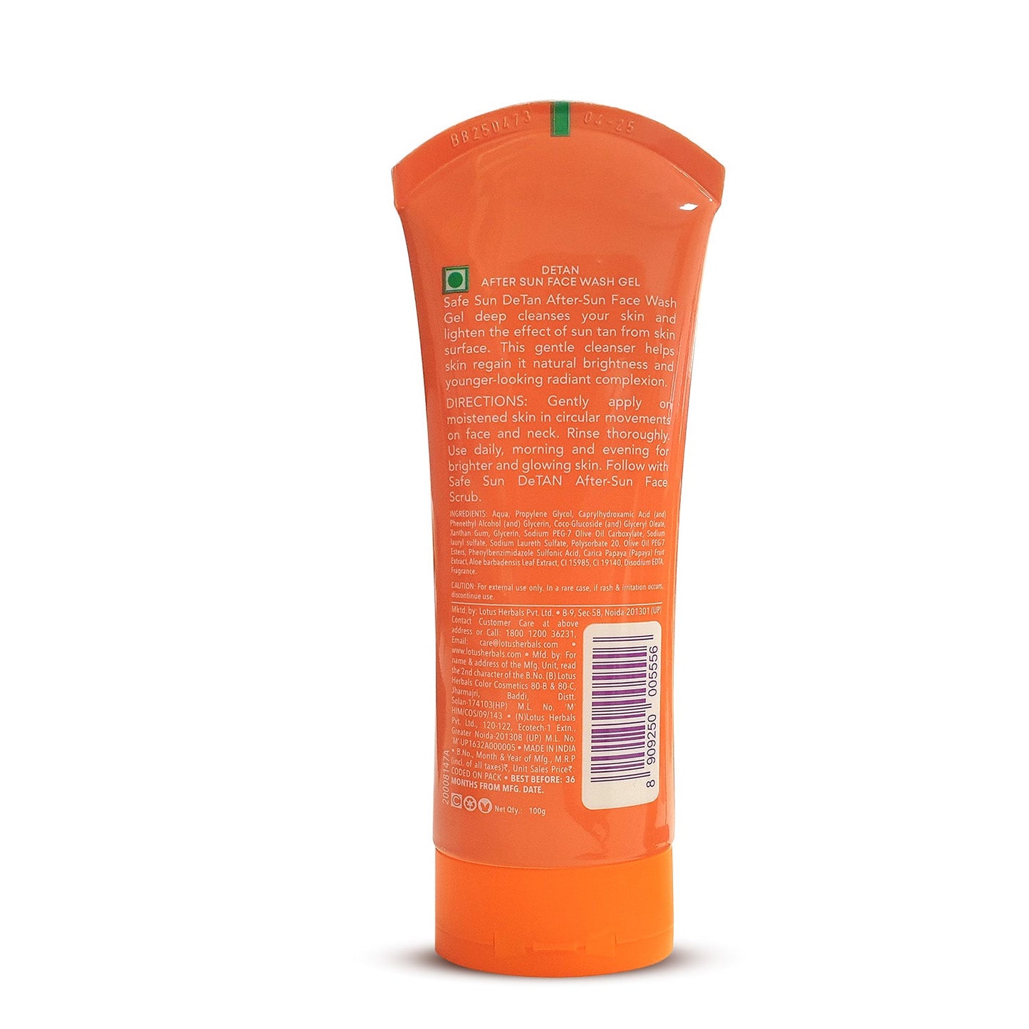 Safe Sun DeTAN Face Wash Gel 100 g