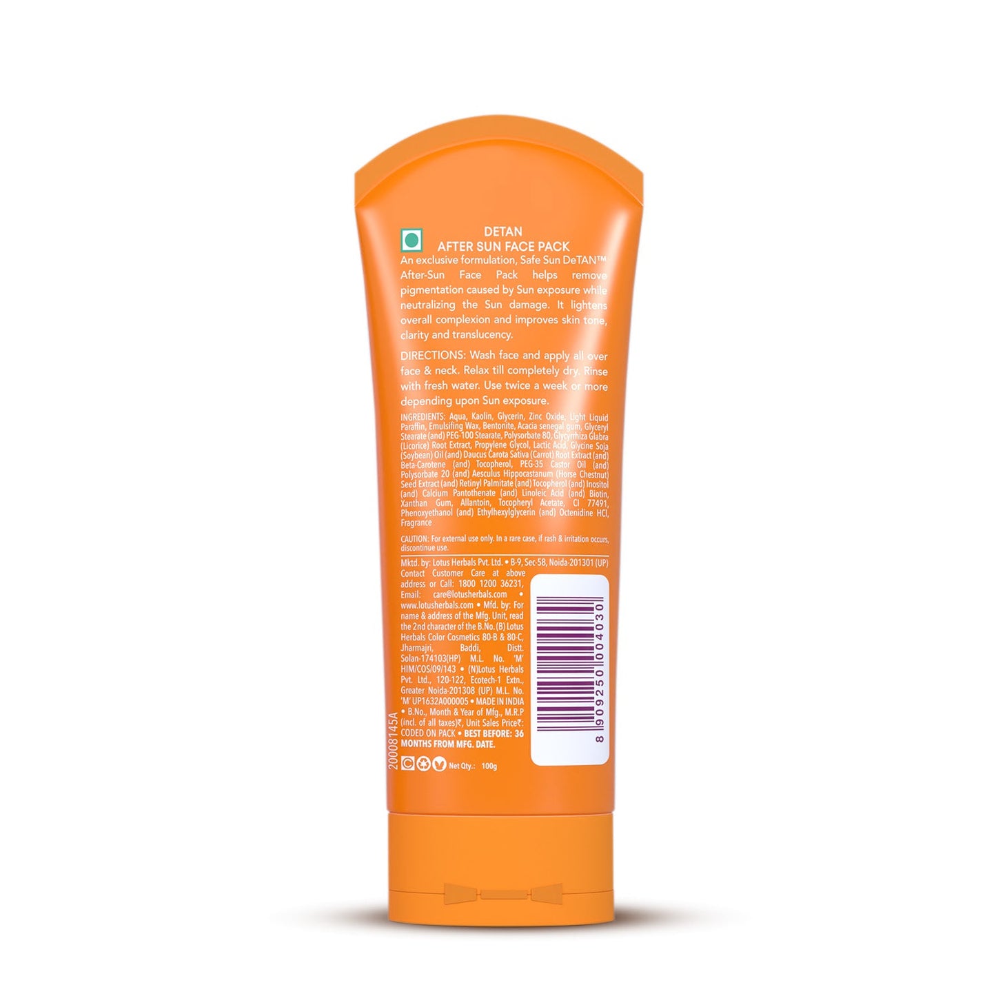 Safe Sun DeTAN After-Sun Face Pack 100 g