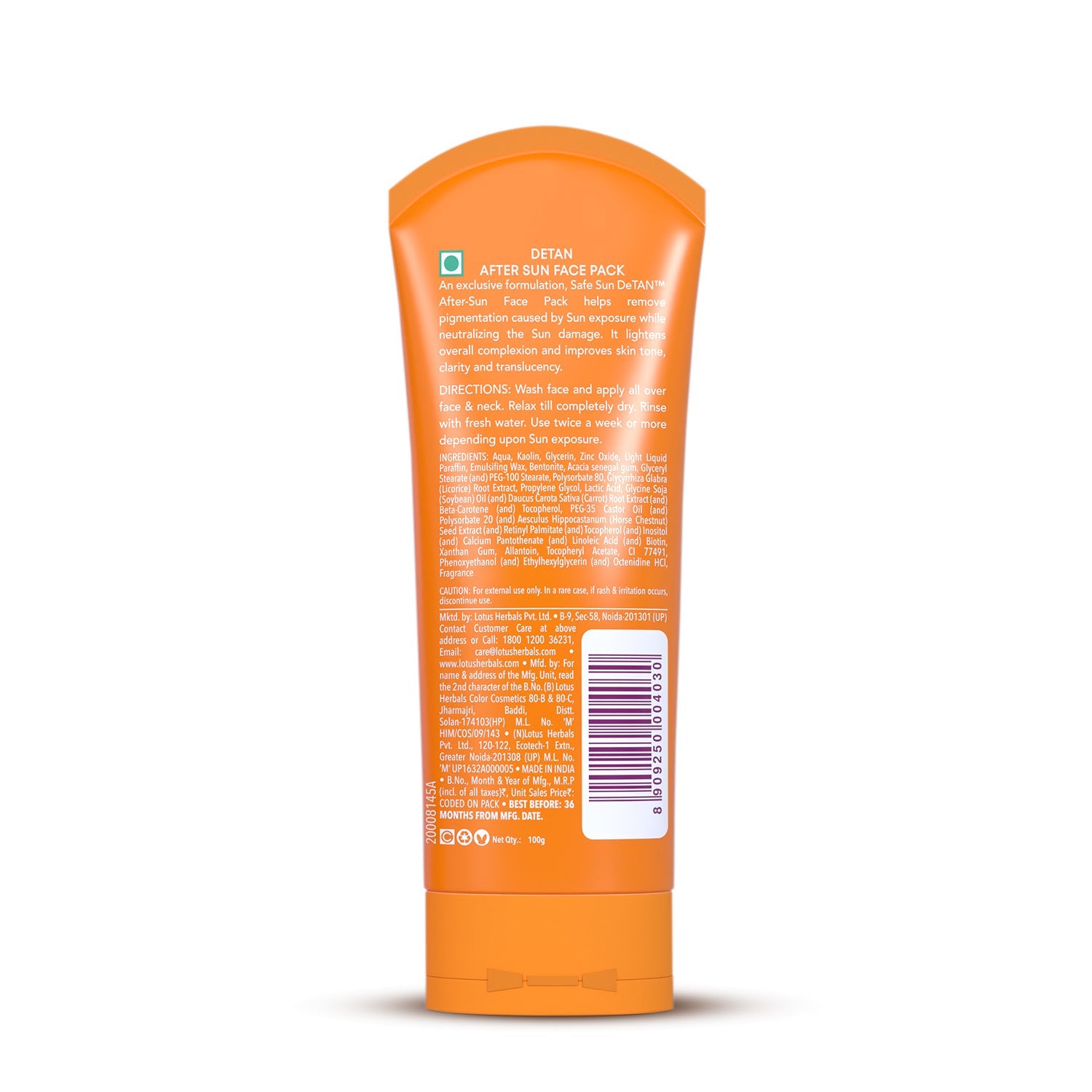 Safe Sun DeTAN After-Sun Face Pack 100 g