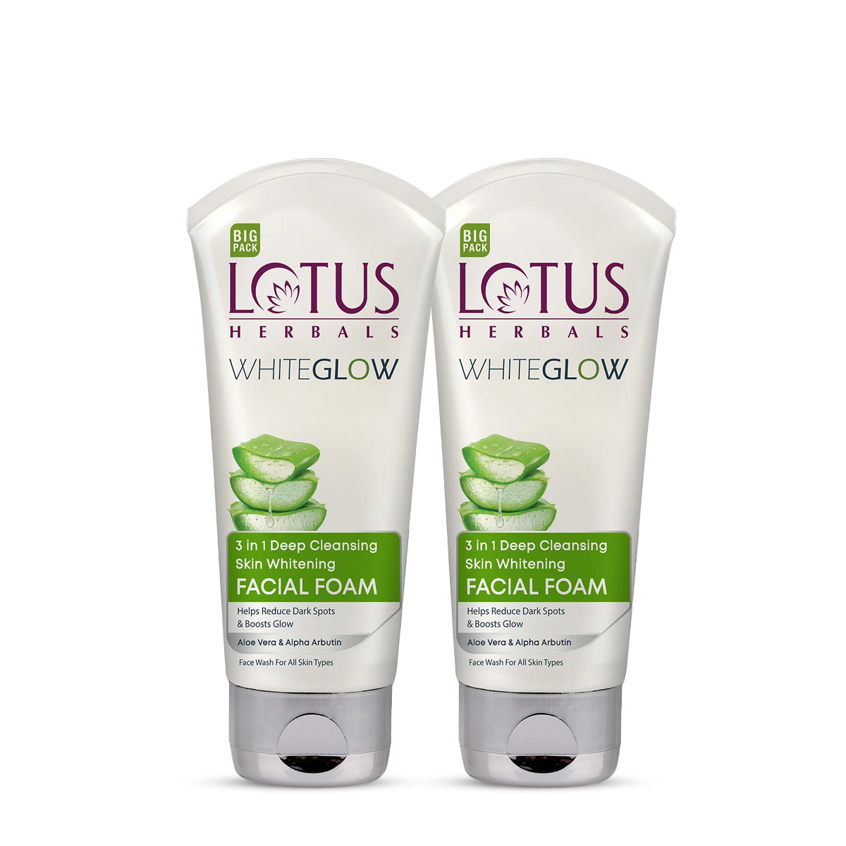 WhiteGlow 3 In 1 Deep Cleansing Skin Brightening Facial Foam Big Pack Pack of 2