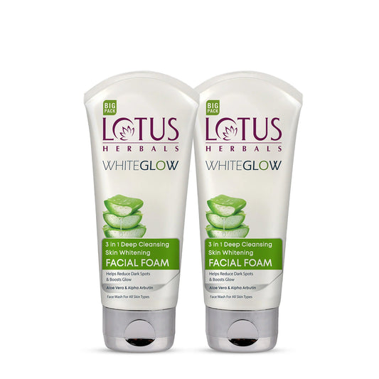 WhiteGlow 3 In 1 Deep Cleansing Skin Brightening Facial Foam Big Pack Pack of 3
