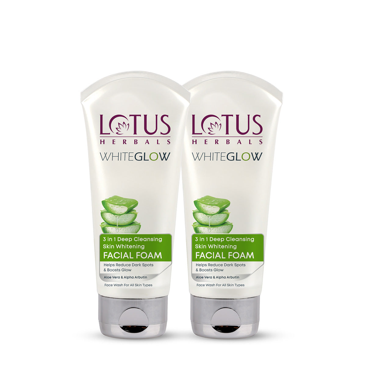 WhiteGlow 3 In 1 Deep Cleansing Skin Brightening Facial Foam | 100g Pack of 2