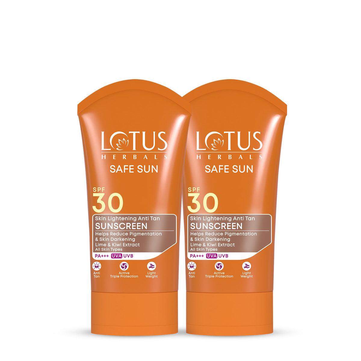 SAFE SUN Skin Lightening SUNSCREEN SPF-30 50g Pack of 2