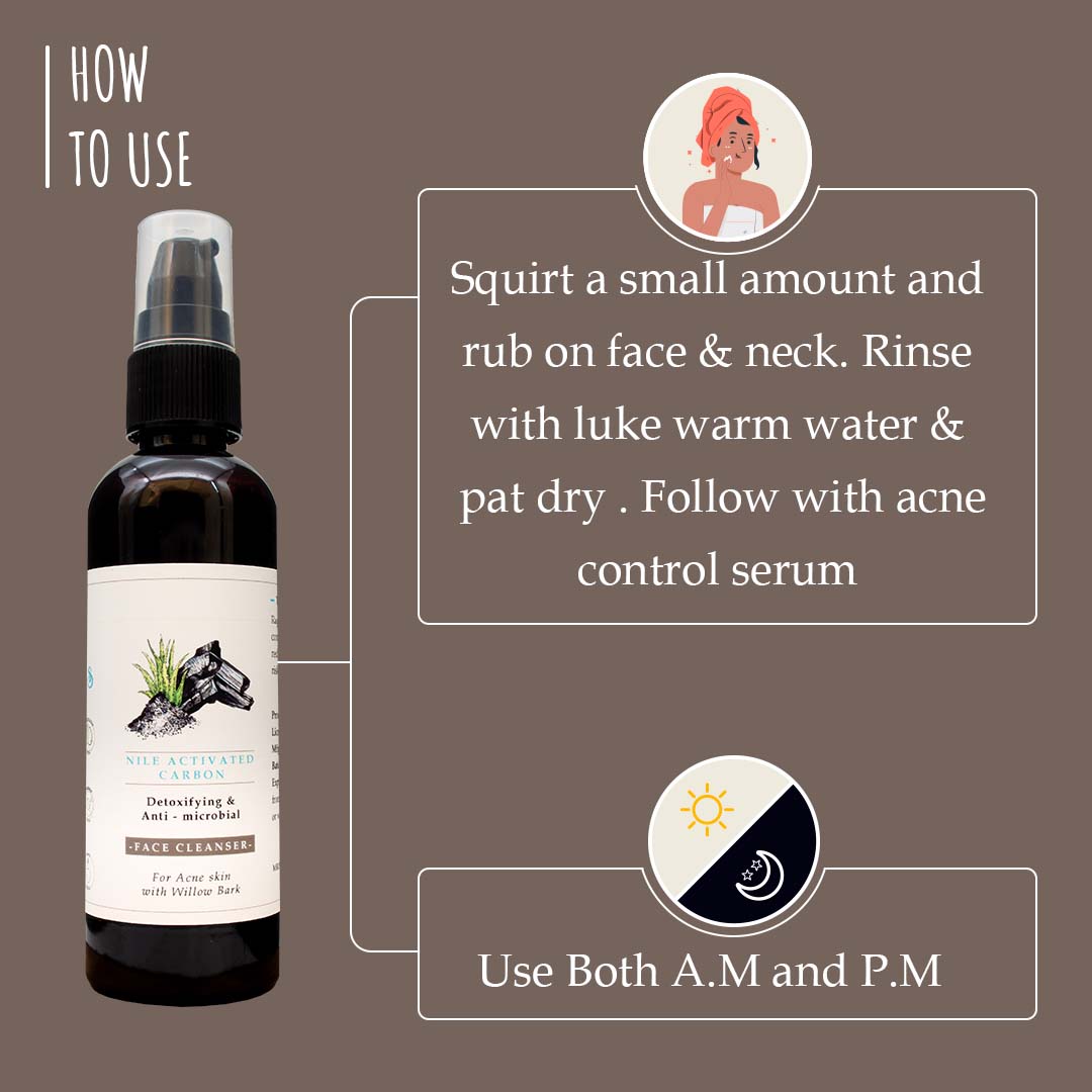 Nile Activated Carbon Face Cleanser For Acne 100ml