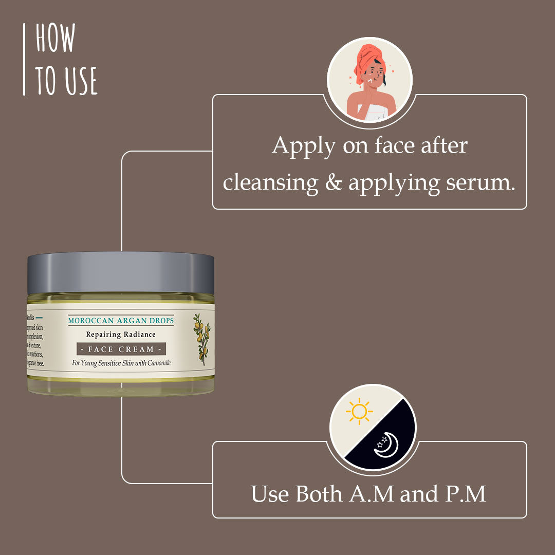 Moroccan Argan Drops Repairing Radiance Face Cream For Sensitive Skin 30g