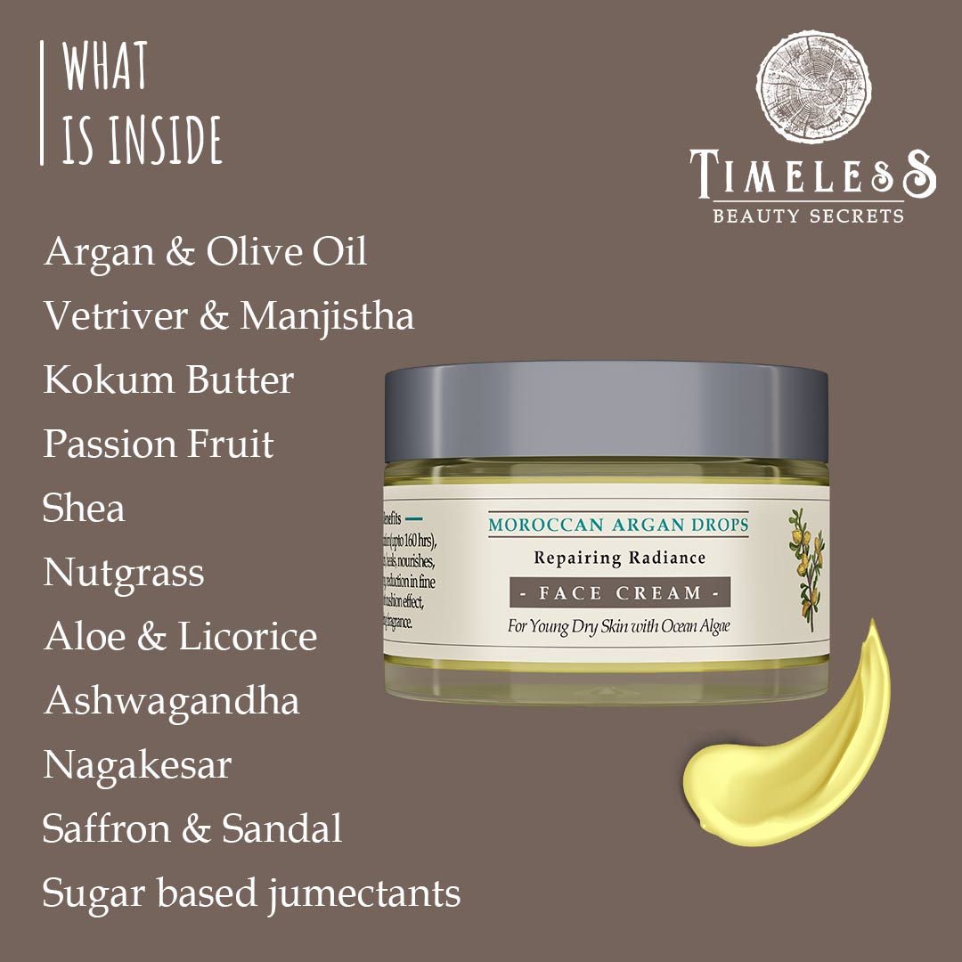 Moroccan Argan Drops Repairing Radiance Face Cream For Dry Skin 50g