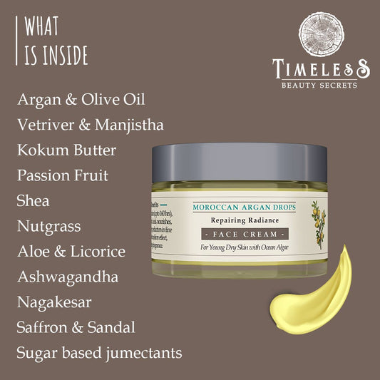 Moroccan Argan Drops Repairing Radiance Face Cream For Dry Skin 50g