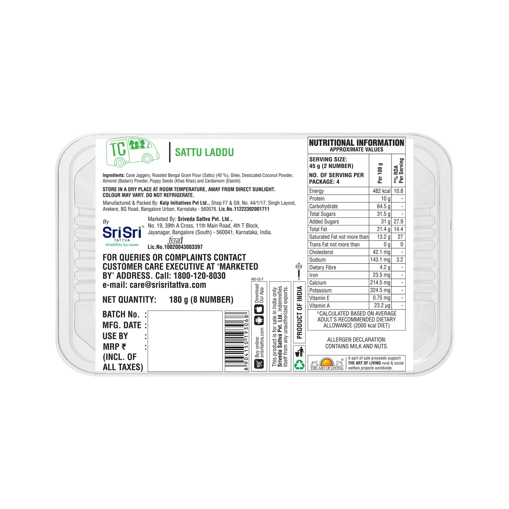 TRUE CREW - Sattu Laddu, 180 g 180g