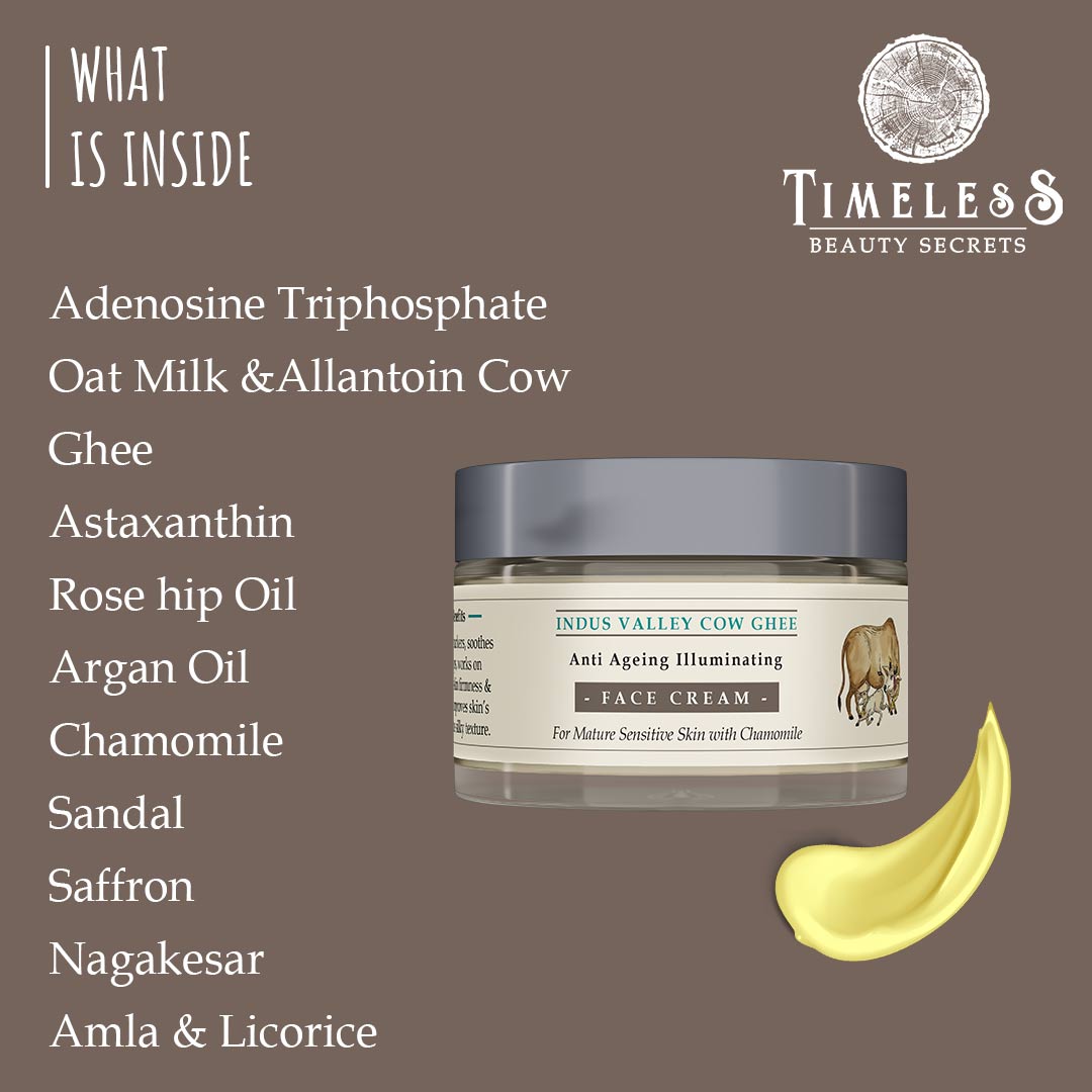 Indus Valley Cow Ghee Anti Ageing Face Cream For Sensitive Skin 30g